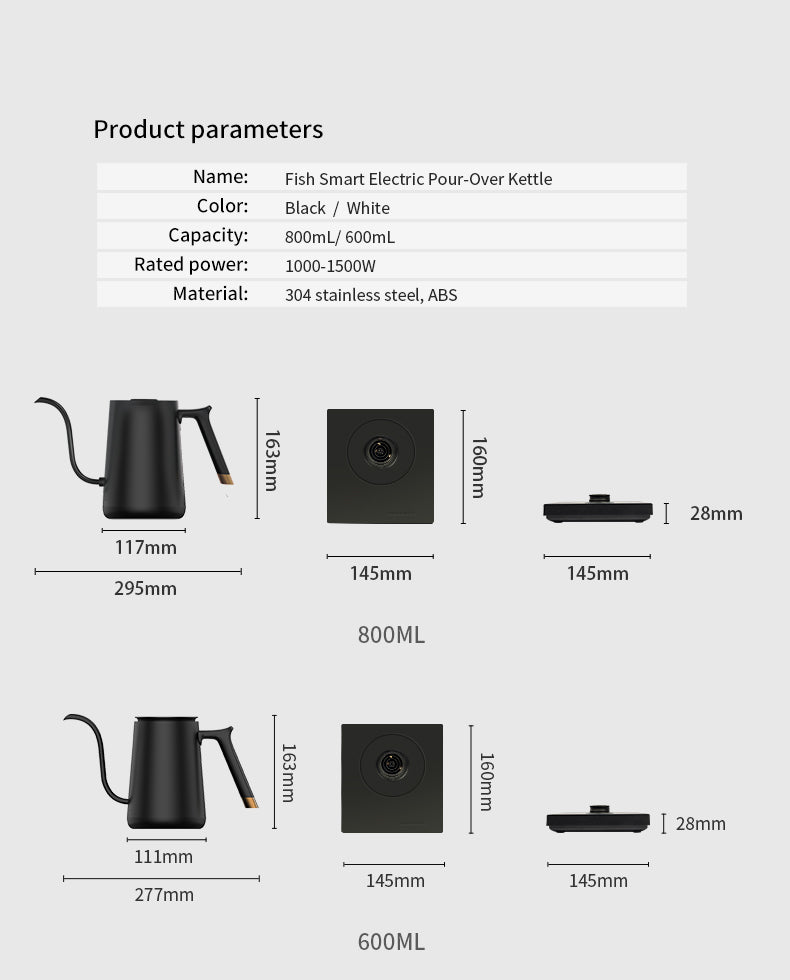 Timemore Fish Smart Electric Pour Over Kettle