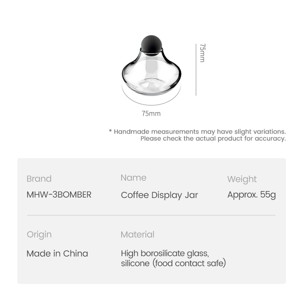 MHW-3Bomber Coffee Display Jar Transparent