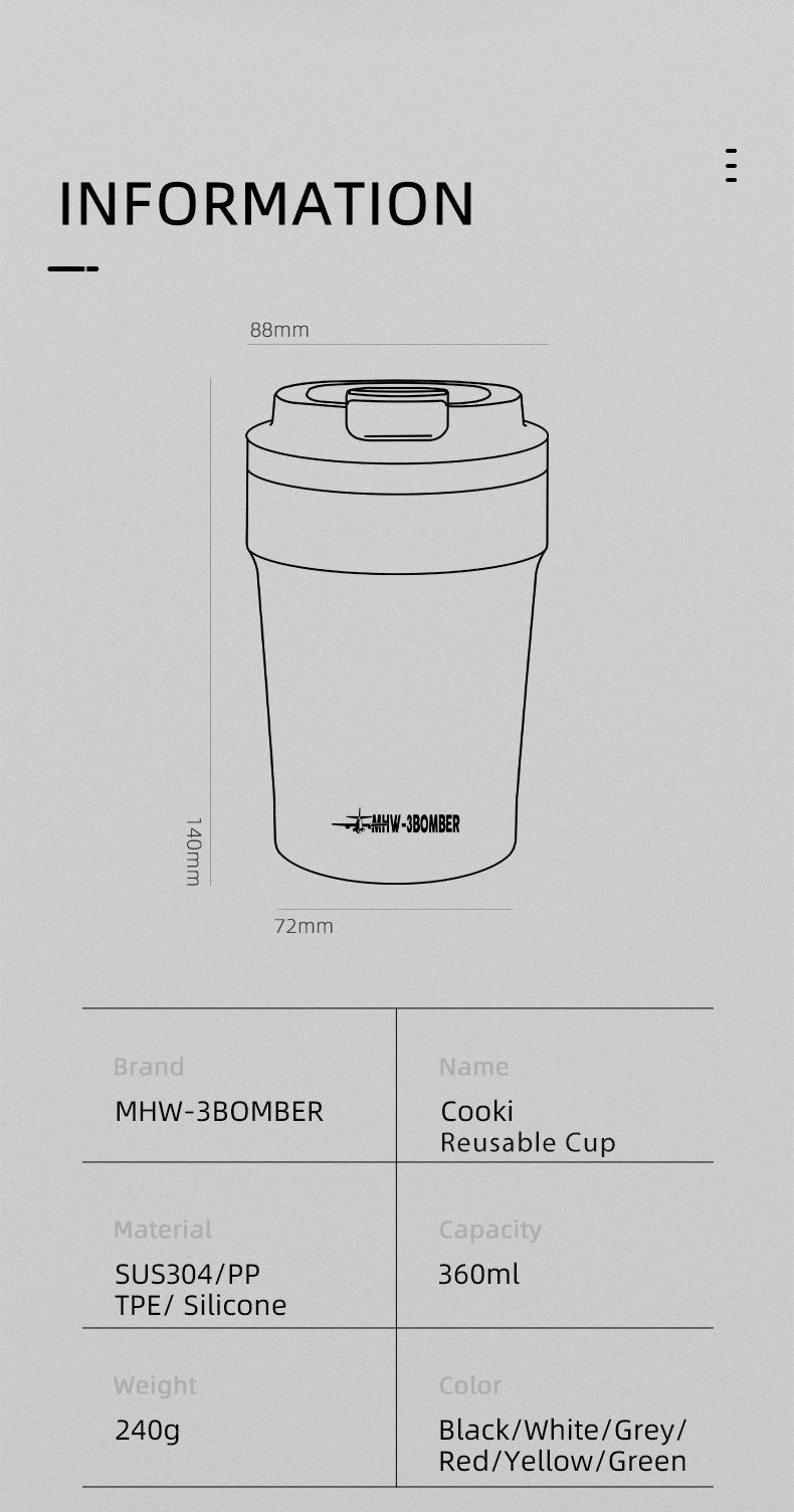 MHW-3Bomber Cooki Reusable Cup 360ml
