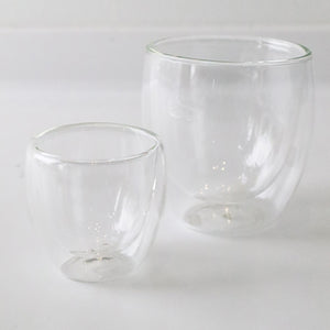 Double layer glass cup
