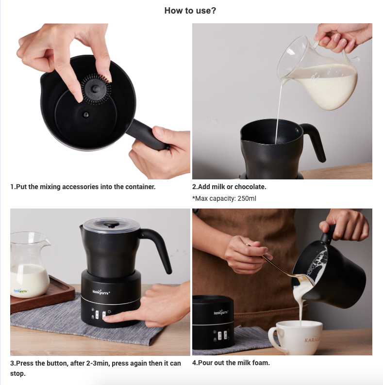 Lookyami Electric Automatic Milk Foaming Maker Machine