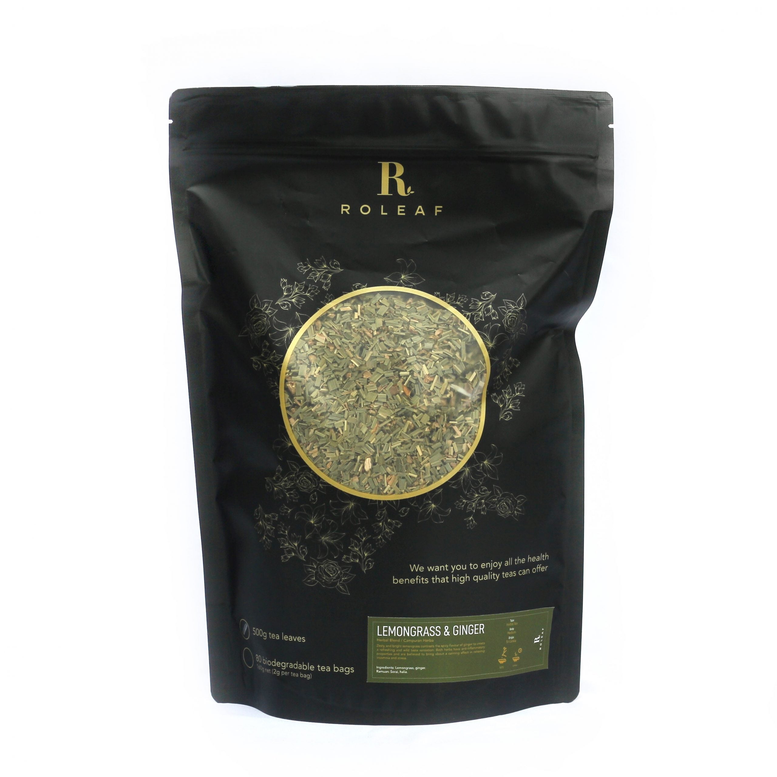 Roleaf Tea Lemongrass and Ginger Herbs